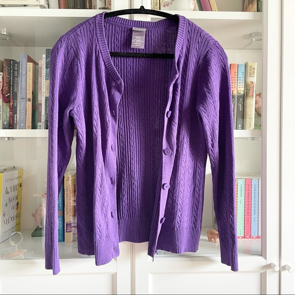 Laura Scott Petite Cable Knit Cardigan Sweater PM - Picture 11 of 16